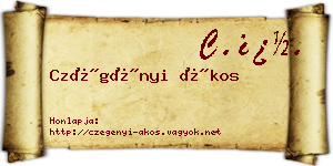 Czégényi Ákos névjegykártya